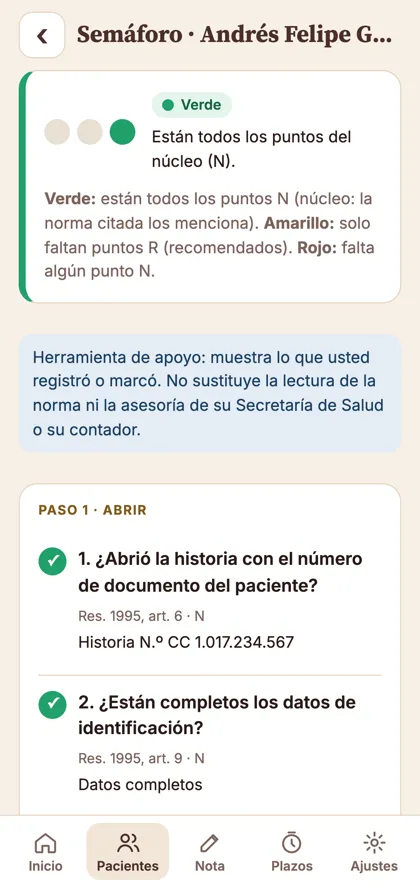 App: semáforo en verde, historia al día